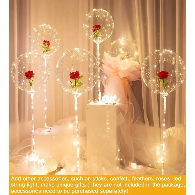30 Stück Transparente Bobo-Ballons Bunte Feder-Gefüllte Ballon-Accessoires Deko Valentinstag DIY Bastelzubehör Feder-Gefüllter Ballon