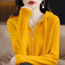Women Cardigans 2024 Autumn Winter Zipper Knitwears Long Sleeve Warm Knit Cardigan Korean Fashion Spring casual Sweater