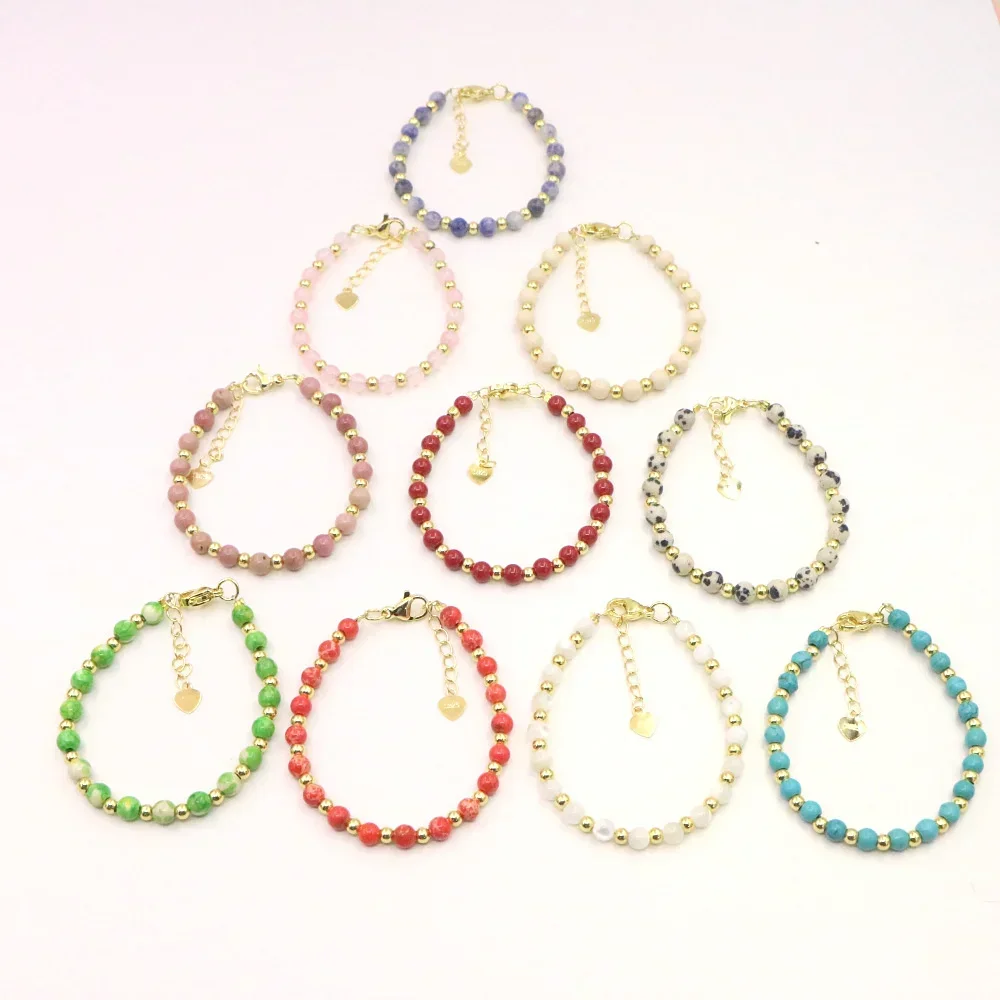 Preciosa Pulsera de Bautizo para Bebé, con Piedra Natural y Cristal, Cierre de Langosta, Joyería de Moda, Regalo para Niñas, Yoga, Navidad, Boda
