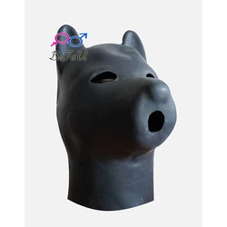 Latex Hoods 1.6mm dog style Plus thickness Cap fetish Bonnet rubber  Mask cosplay Hats  with back zipper