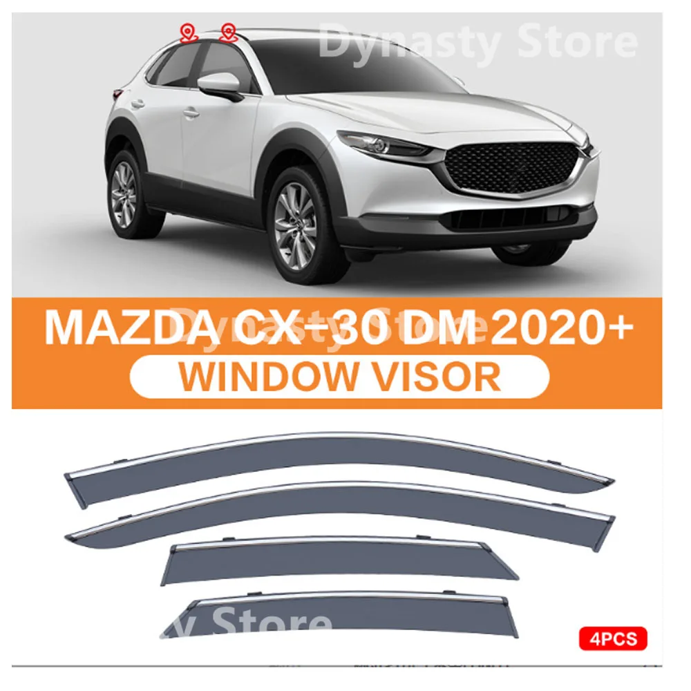 

Car Window Visor Waterproof Protect Sunny Rainy Shelter Auto External Accessory For MAZDA CX-30 DM