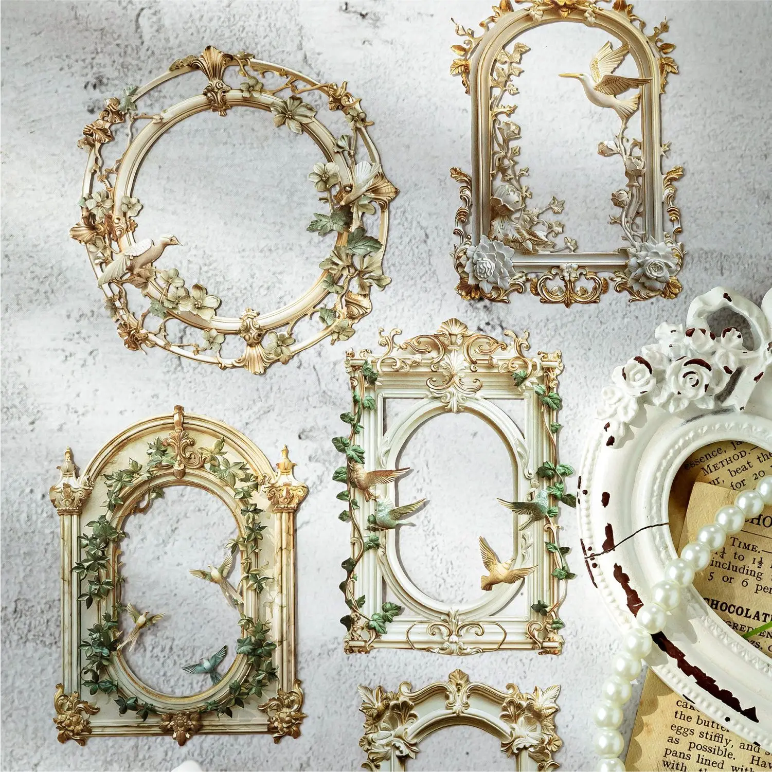 10 pcs 3D Style Hollow frame card material paper Decorative Diary handmade DIY Scrapbooking accessories Junk Journal Supplies