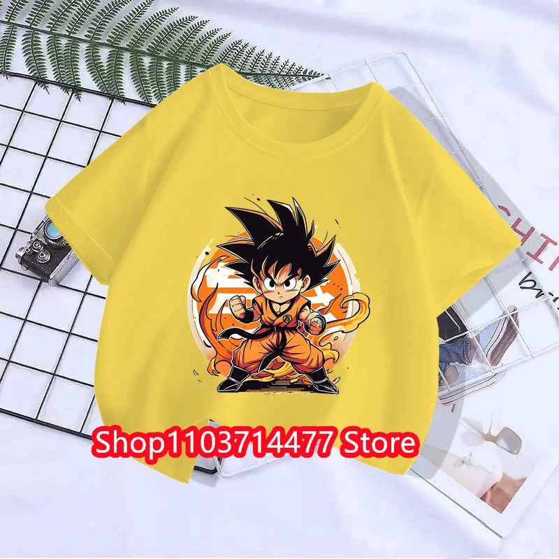 

Dragon Ball Children T-Shirt Kawaii T Shirt Bandai Anime Cartoons Children Casual Clothes Tee Shirt Kid Girl Boy Fashion Y2K Top