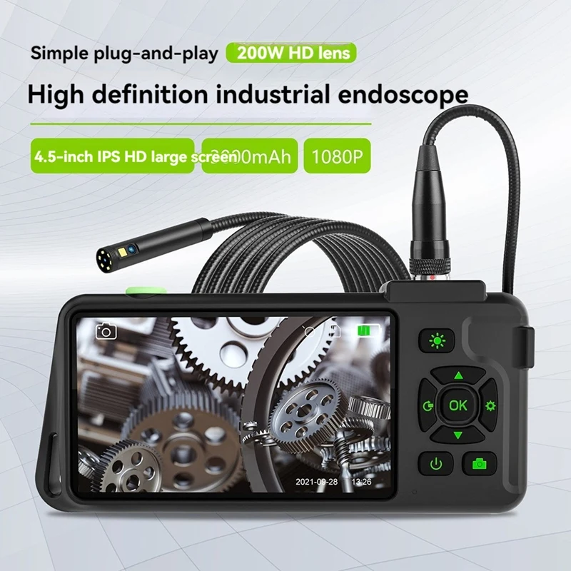 4.5 Inch Inspection Camera With Light 1080P HD Borescope Camera IP67 Waterproof Snake Sewer Camera 7.9Mm