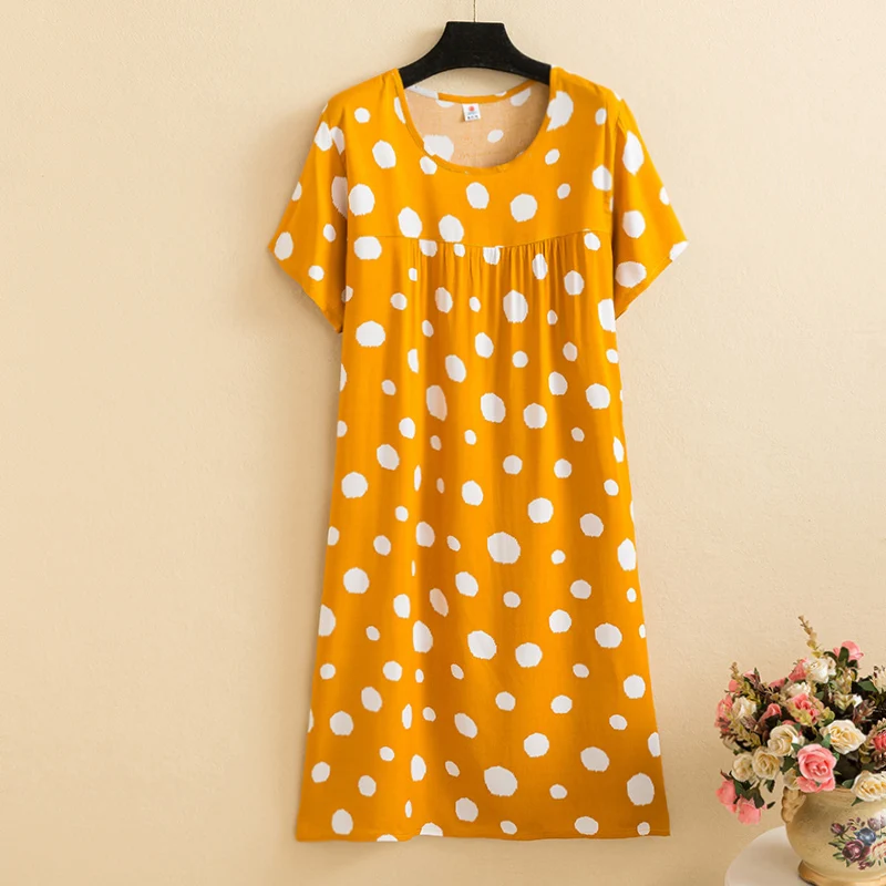 New 2023 Casual Vintage Summer Dress For Women Print Flowers Short Sleeve O-neck Dresses printing Ladies Party Dress