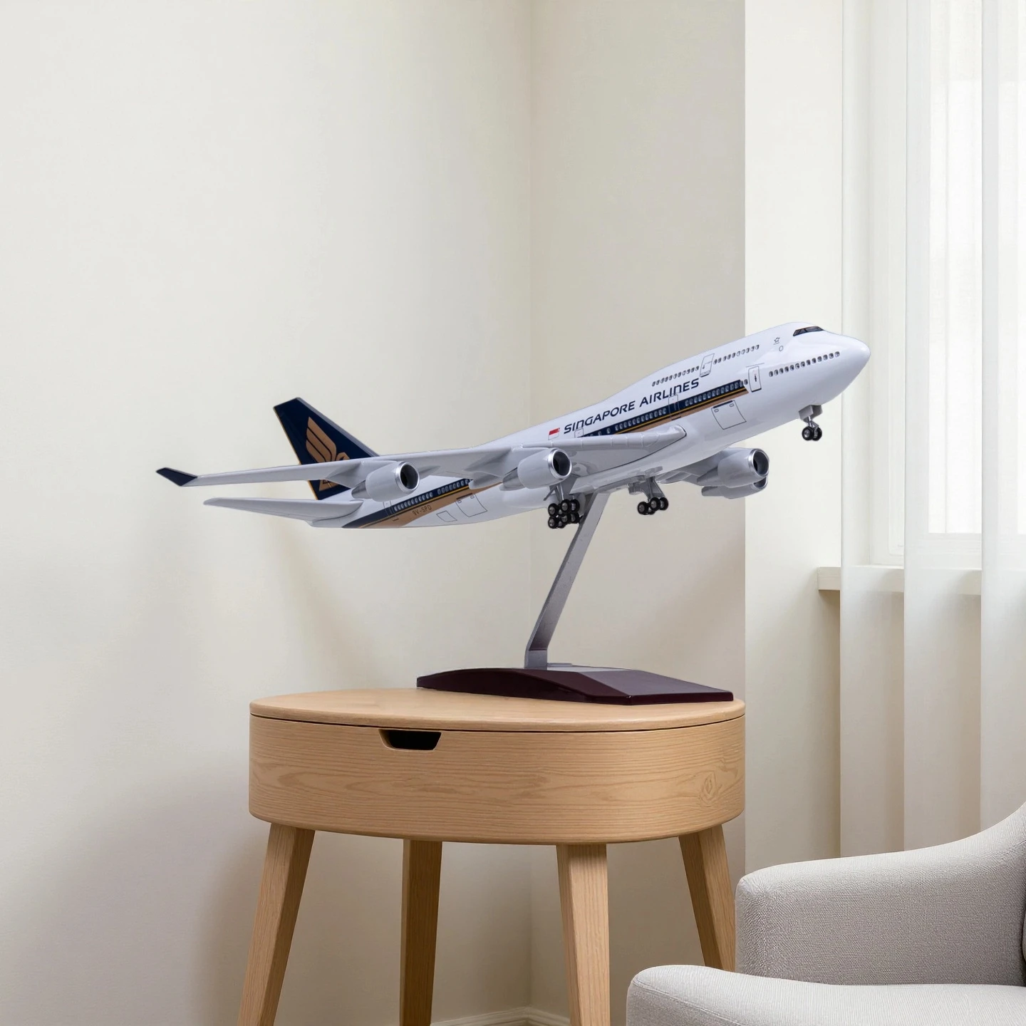 

Die-casting Airplane B747 47cm 747 Singapore Model Aircraft Simulation Plane Resin Collection Toys Plane for Decoration
