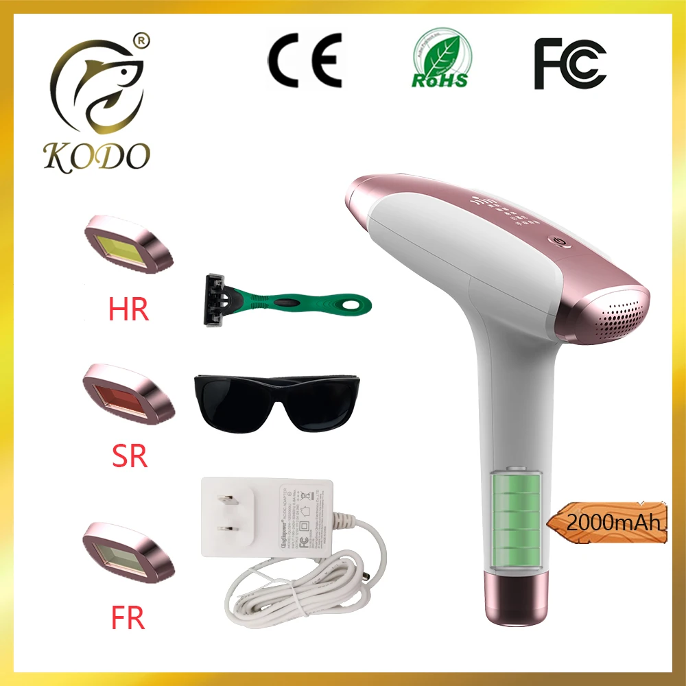 KODO-Depilação a laser depilador, IPL permanente, fotoepilador indolor, 999999 pisca, venda quente, nova carga, 2023