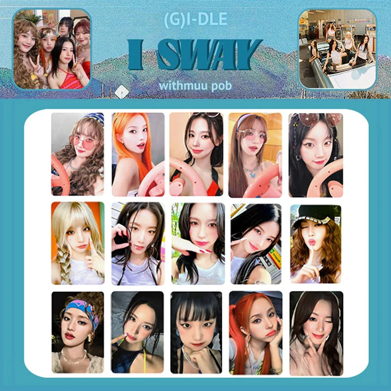 5/15Pcs/Set Kpop (G)I-DLE I SWAY Album Photocards YUQI Shuhua Miyeon Selfie Postcards SR AM MS Ver Lomo Cards Fans Collectibles