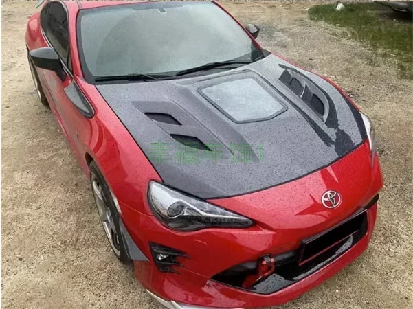 

Новый! Для Toyota GT86 Subaru BRZ 2013-2019 передний бампер из настоящего углеродного волокна автомобиля, прозрачный капот, вентиляционная крышка капота двигателя