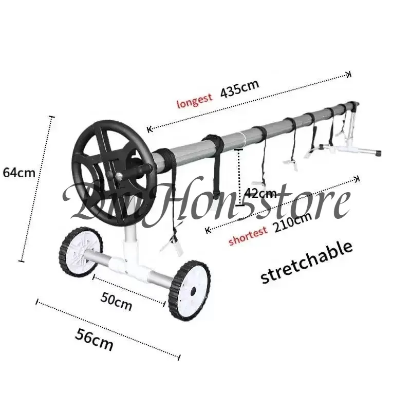 suitable for Pool roll BACR 14-axle black aluminum movable wheels