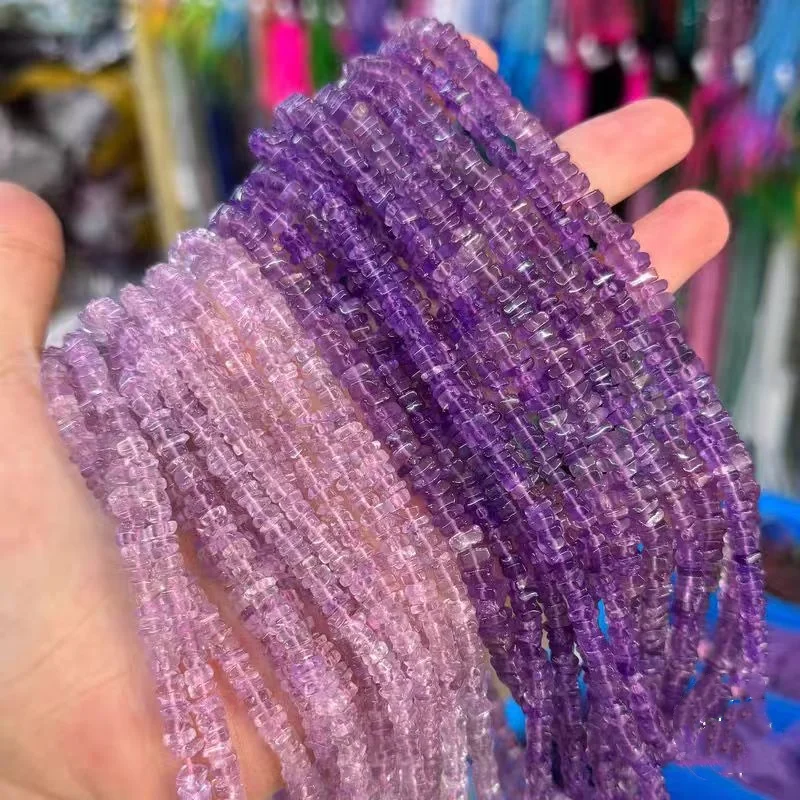 Lavender Amethyst Ametrine Roundelle 4-5mm For DIY  Jewelry Necklace 38cm Loose Beads Nature