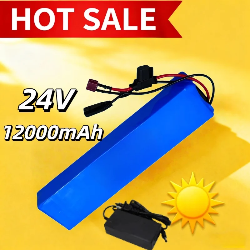 

7S4P 24V12000mAh 18650 Battery Pack – Lithium Ion Rechargeable with 15A BMS Fuse Holder & 29.4V DC Charger,Essential Spare Part