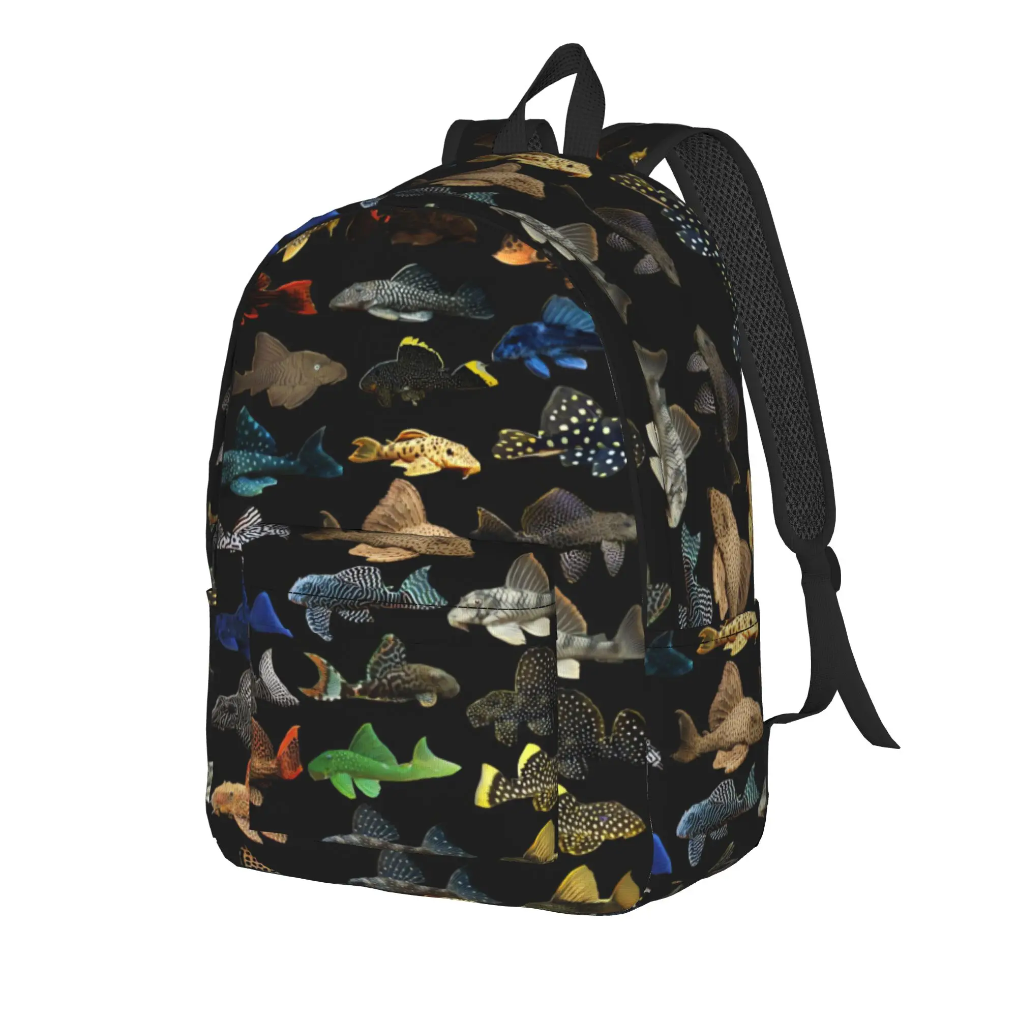Fish Alphabet Educational Freshwater Species Fishing Backpack  Stylish Backpacks Unisex Trekking Soft High School Bags Rucksack