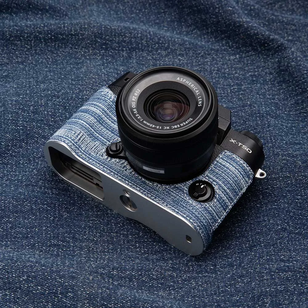 Denim Camera Case XT5 Half-Wrap Camera Protector for Fujifilm Fuji XT5 XE5 XM5 XT50 XS20 XT30 XT30II XT30III X100VI Case