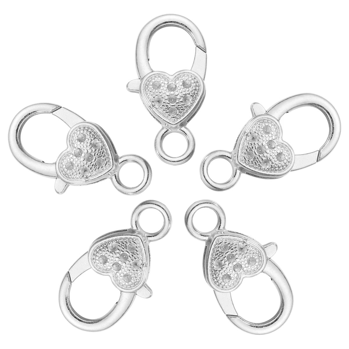 

10 Pcs Lobster Clasp Heart Charm with Crafts Charms for Jewelry Making Bulk Alloy Swivel Hooks Filigree Clip