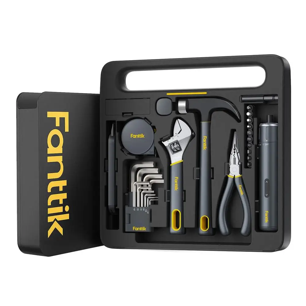 Electric Screwdriver Tool Kit 6N.m Torque Settings 10 Magnetic Bits Hex Keys Spanner Pliers Magnetic Claw Storage Box