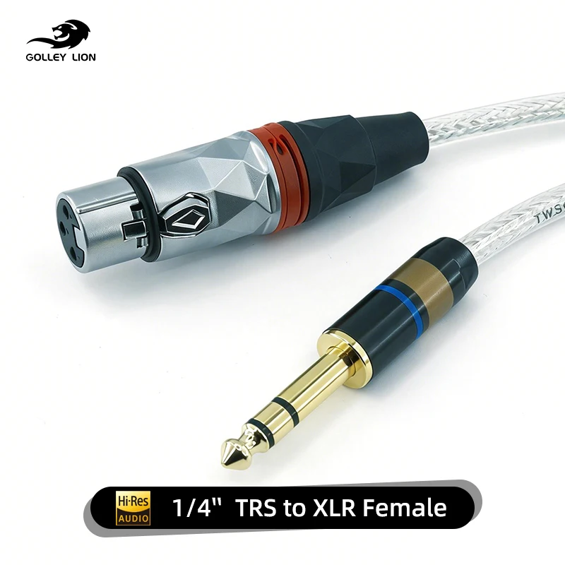 

3.5mm TRS to XLR Female Cable GOLLEY LION Hi-Res Certified Gold-Plated Braided High-Res HiFi for Pro Devices