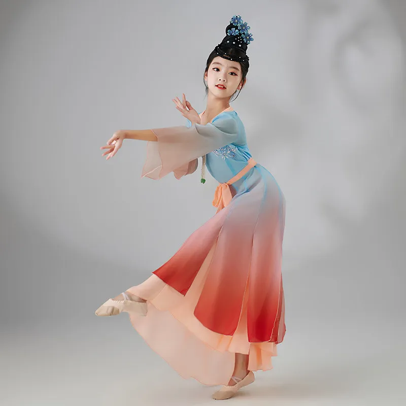 

Children's classical dance costumes Chinese style female elegant drunk spring breeze performance costumes Children's Han and