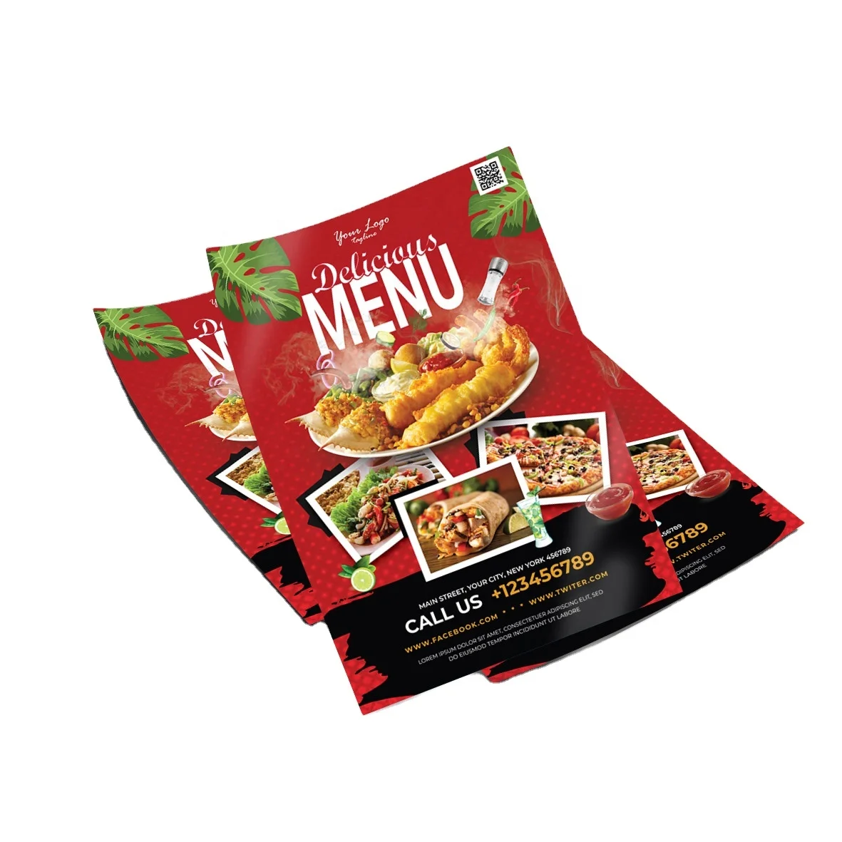 Custom Full Color Double Sided Flyers Printing Advertising Leaflets Menus Booklets Product Pages Commercial Promotional Flyers