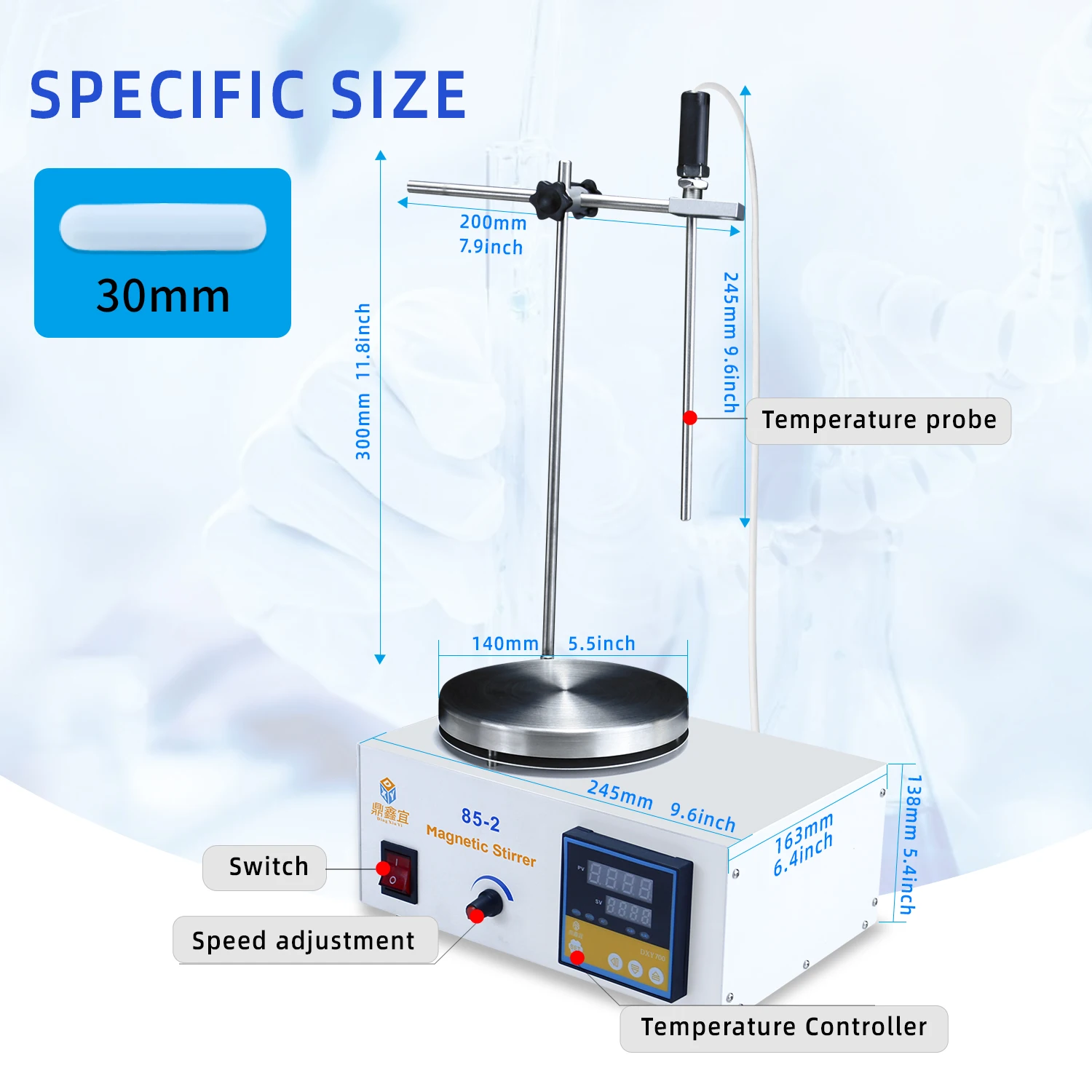 Piastra riscaldante per agitatore magnetico da laboratorio 110V 220V Display digitale 2400rpm agitatore per agitatore regolabile per agitatore da