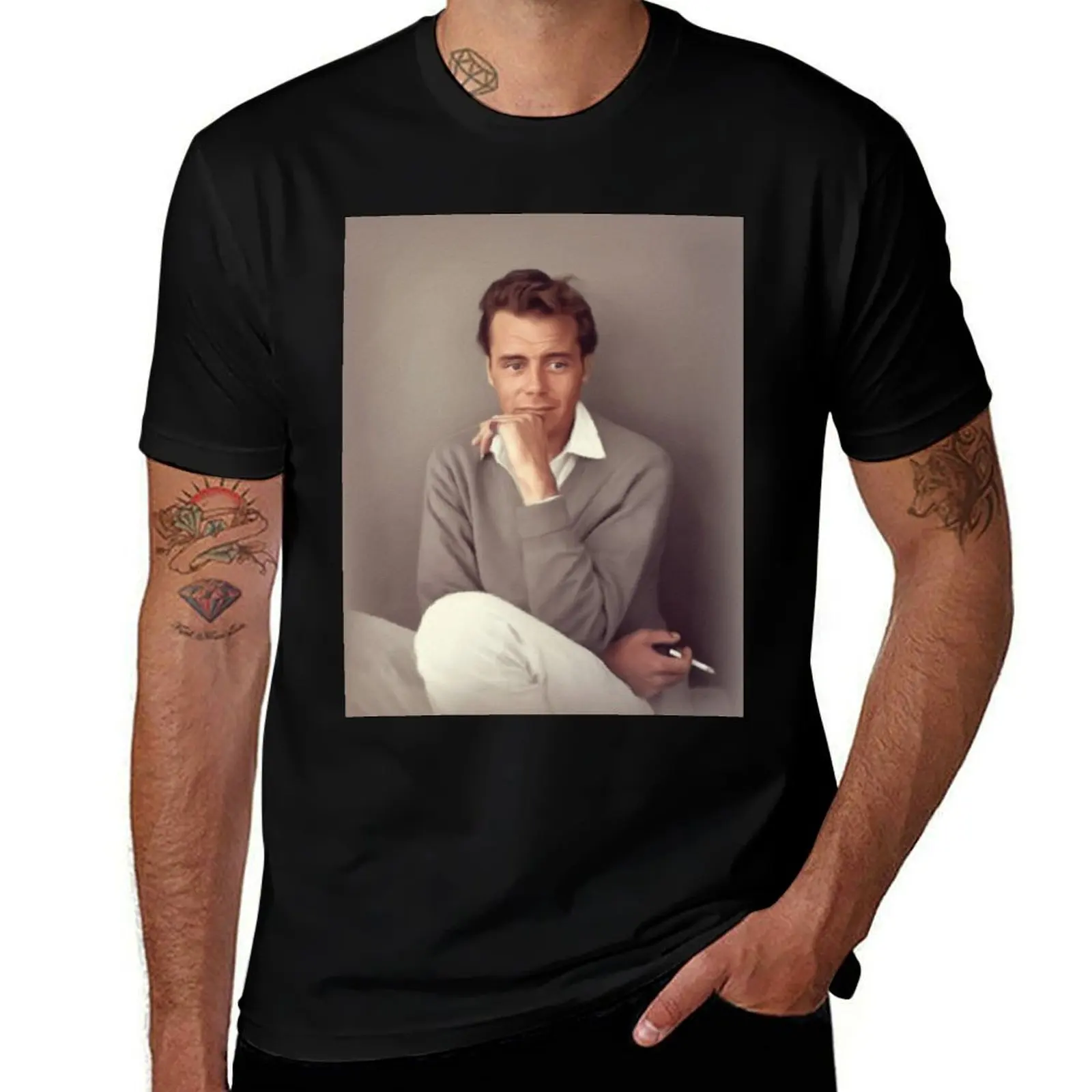 

Dirk Bogarde, Movie Legend T-Shirt All Match Basic Short Sleeve Top