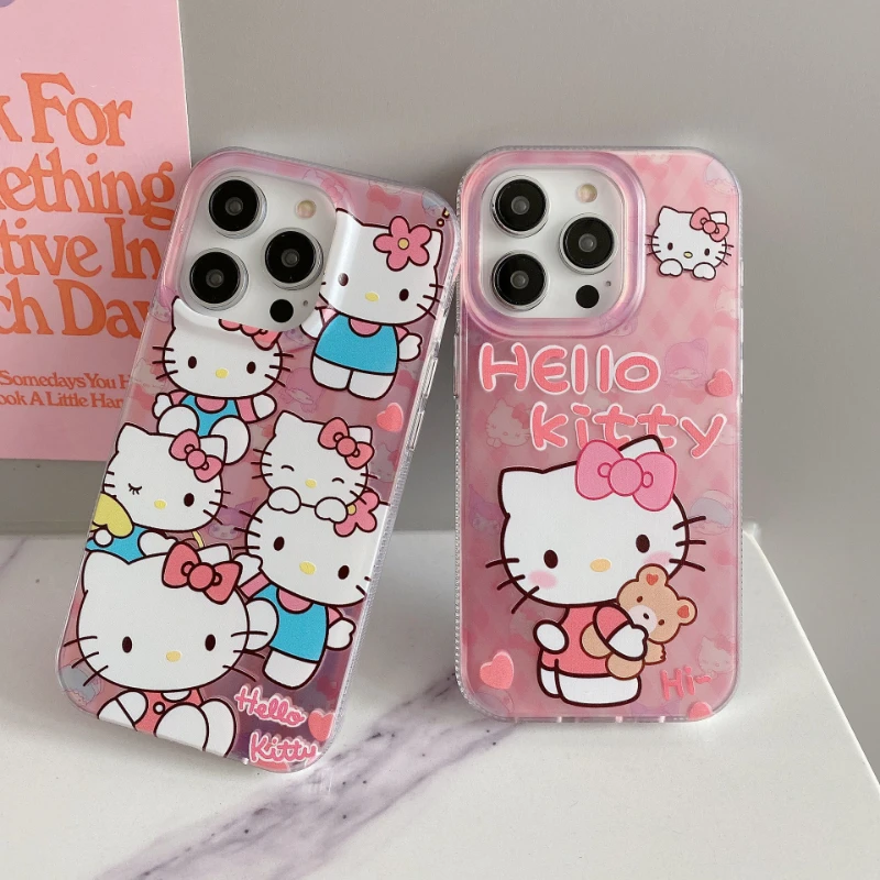 Sanrio Hello Kitty Phone Case For iPhone 15 14 13 12 11 Pro Max XR XS MAX 7 8 Plus Cute My Melody Kuromi Cartoon Case