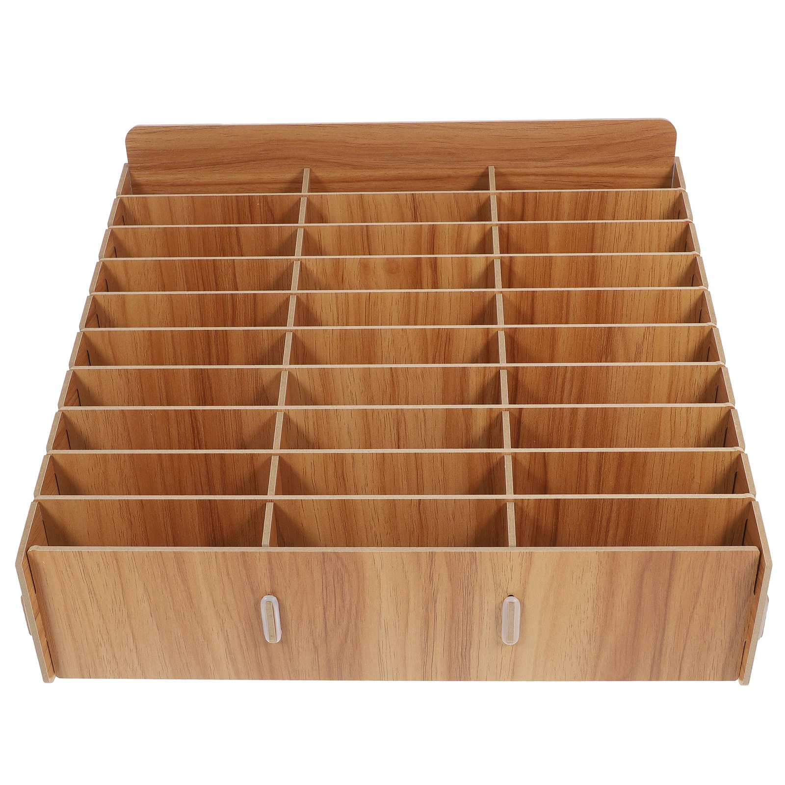 

1pc 30 Grid Storage Box Wooden Mobile Organizer for Classroom Office Meeting Room Cell Phone Rack Cell Phone Rack Display