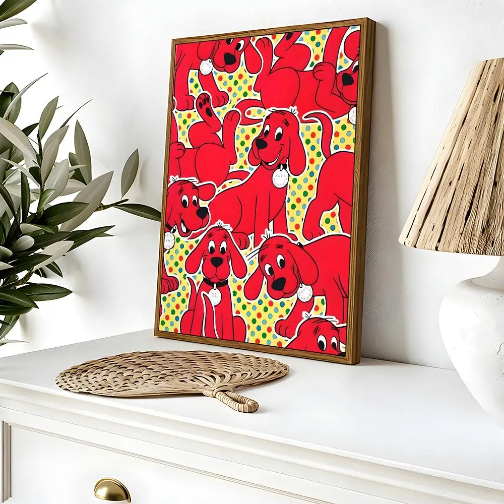Cartoon C-Clifford T-The B-Big R-Red D-Dog Poster HD Home Decor Sticky Wall Waterproof Home Living Room Bar Aesthetic Decor - view 5