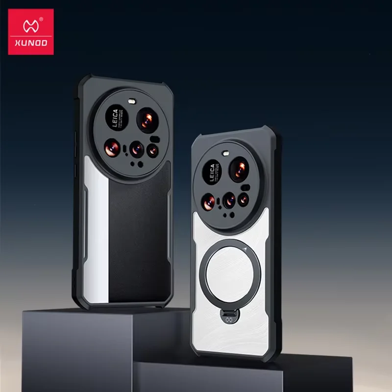 

Чехол для Xiaomi 15 Ultra XUNDD, магнитная подушка безопасности, прозрачный жесткий ПК + вращающееся кольцо из ТПУ, задняя крышка
