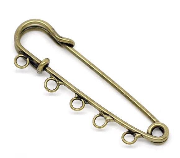 Metal Large Safety Pin Brooch Stitch Holders with Holes For DIY Craft Jewelry Making Supplies Accessories