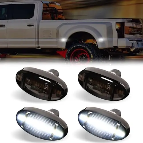 

LED Dually Fender Marker Lights for 2011-2022 Super Duty - Smoked Lens (White)