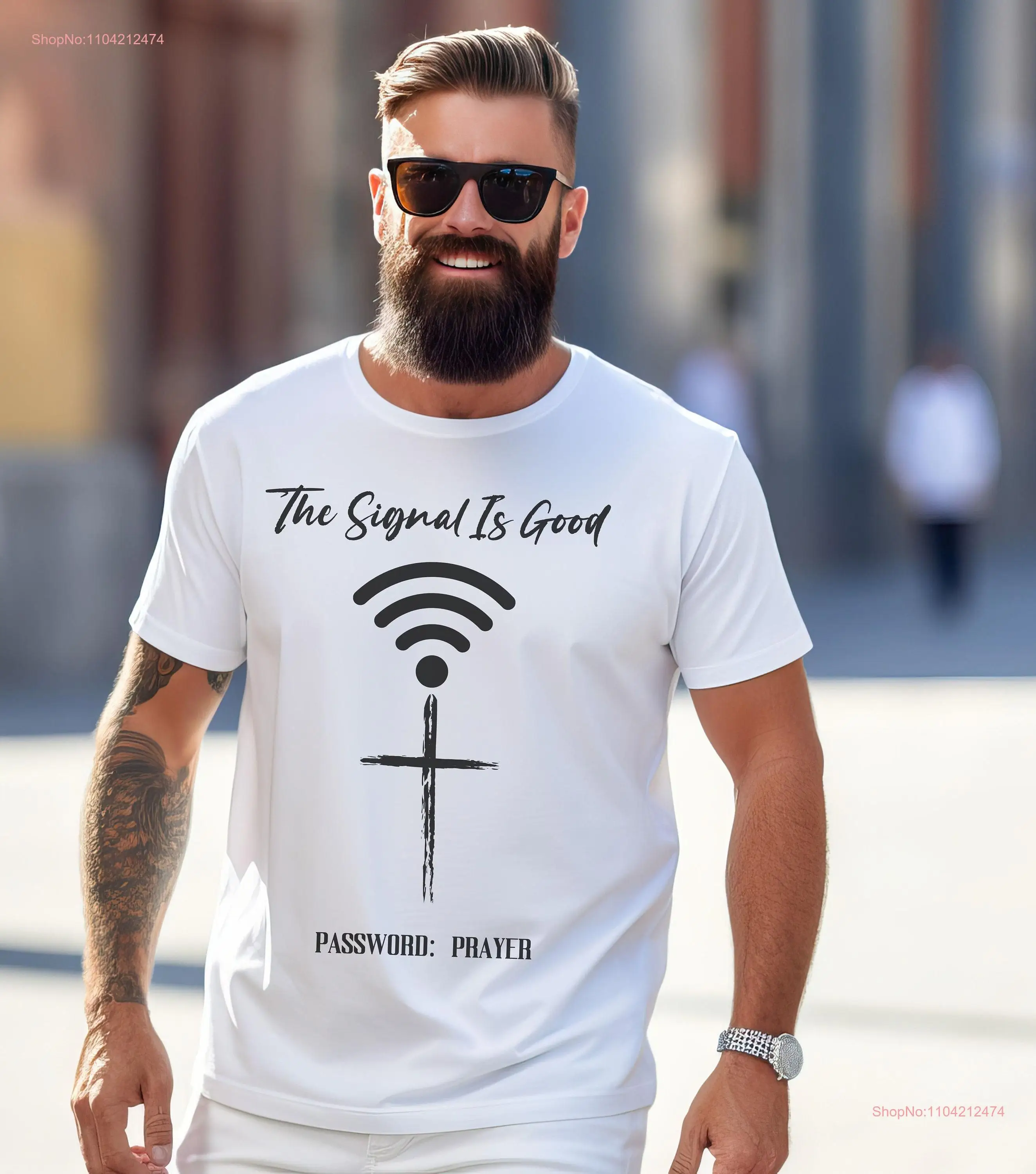 Christian God's Wifi Signal Strong T Shirt long or short sleeves