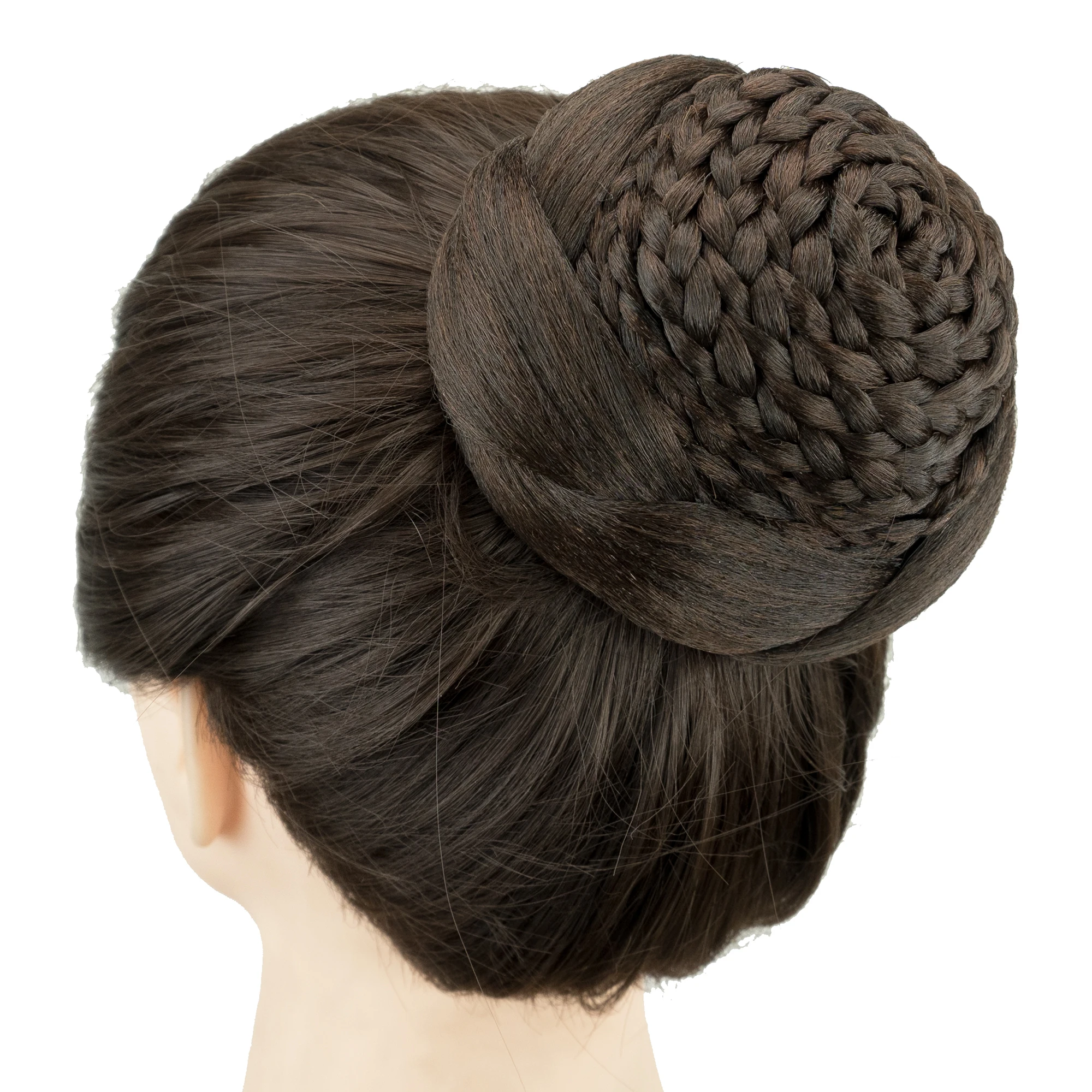 Soowee Synthetic Hair Braided Chignon Dancer Hair Cover Donut Hairpieces Scrunchies Bun Wig Updo for Women Wedding Party