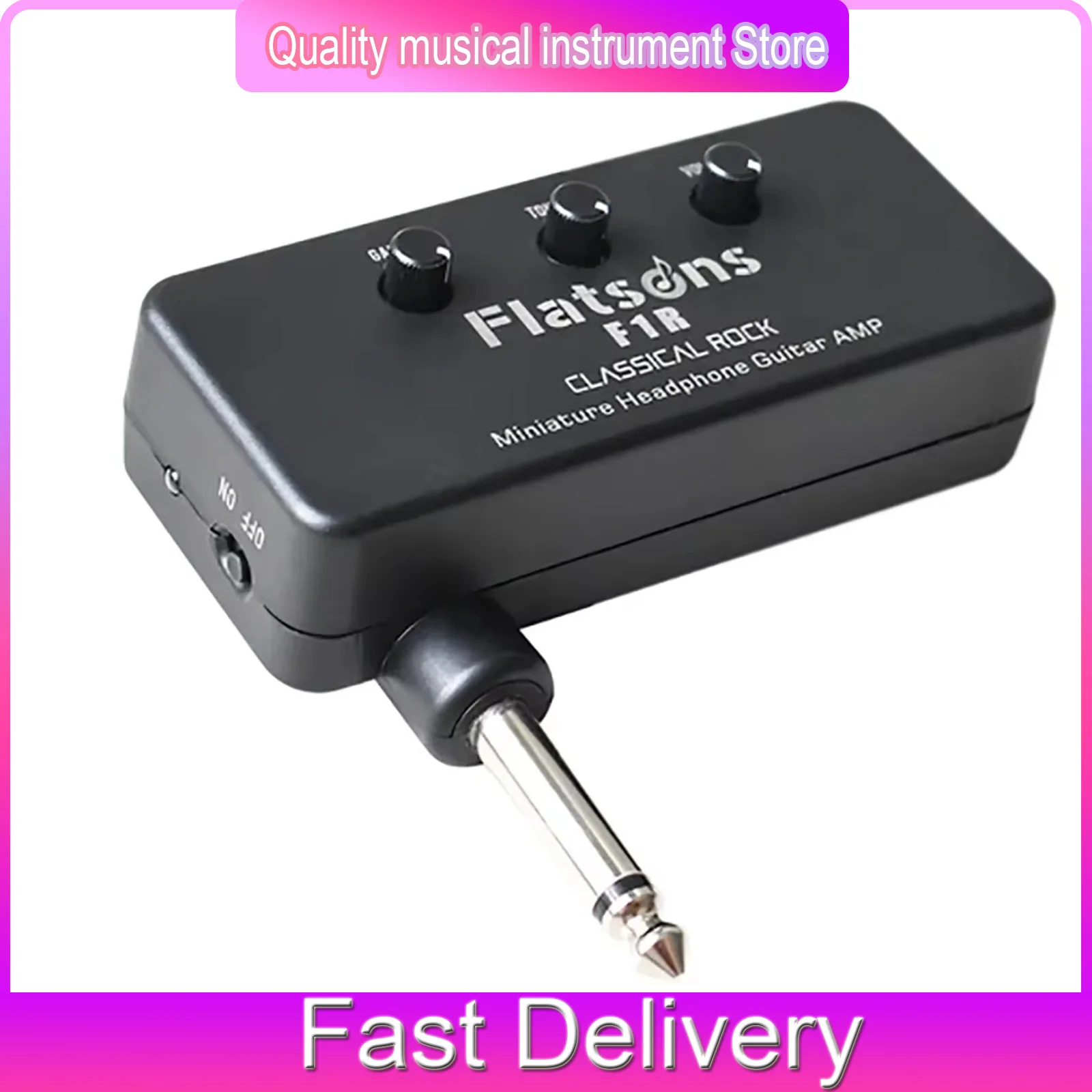 Flatsons Guitar Amplifier Bass Headphone Amplifier 6.35 mm F1R Mini Electric Guitar Headphone Amplifier Music Parts Accessories