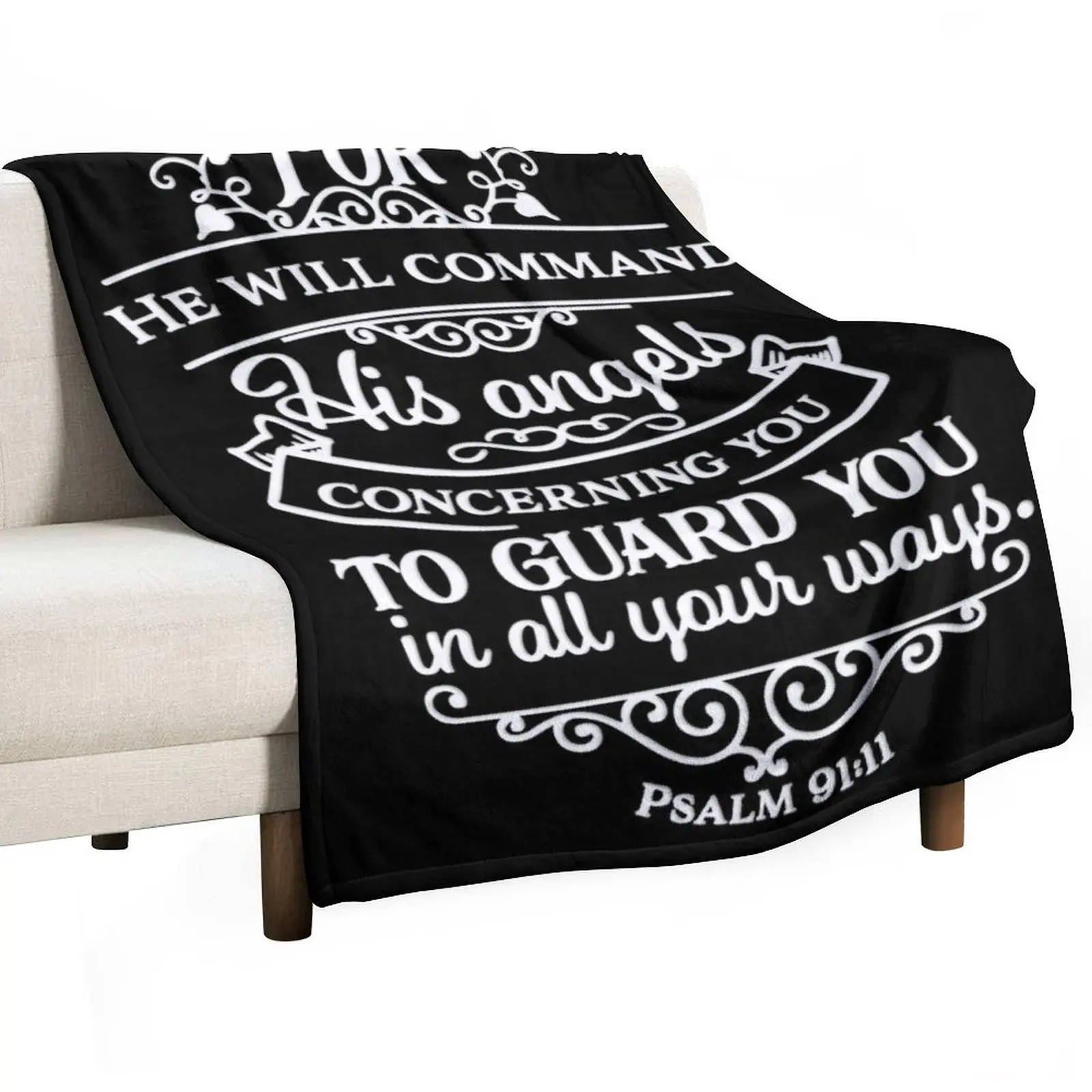 

Psalm 91:11 Bible Verse Christian Throw Blanket Camping Blankets Sofas Of Decoration Blankets