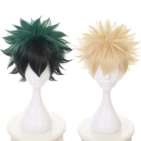 합성 가발 My Hero Academia 미도리야 이즈쿠 바쿠고우 카츠키 바쿠고 짧은 가발 코스프레 내열성 헤어