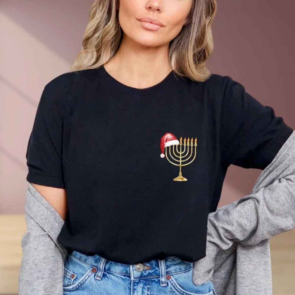 

Happy Chrismukkah Shirt Hanukkah T-Shirt Funny Holiday TShirt Family Chrismukkah Tee Religious Men Women Daily Life Cotton Tops