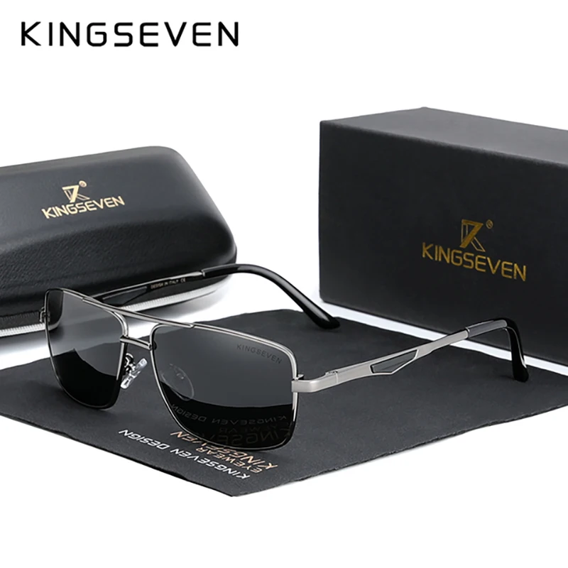 Wysokiej jakości minimalistyczne okulary przeciwsłoneczne Kingseven, klasyczny design, zupełnie nowy modny styl, niezbędny dodatek, zapewniają wyraźny wzrok i wyjątkowy styl, kupuj już teraz.