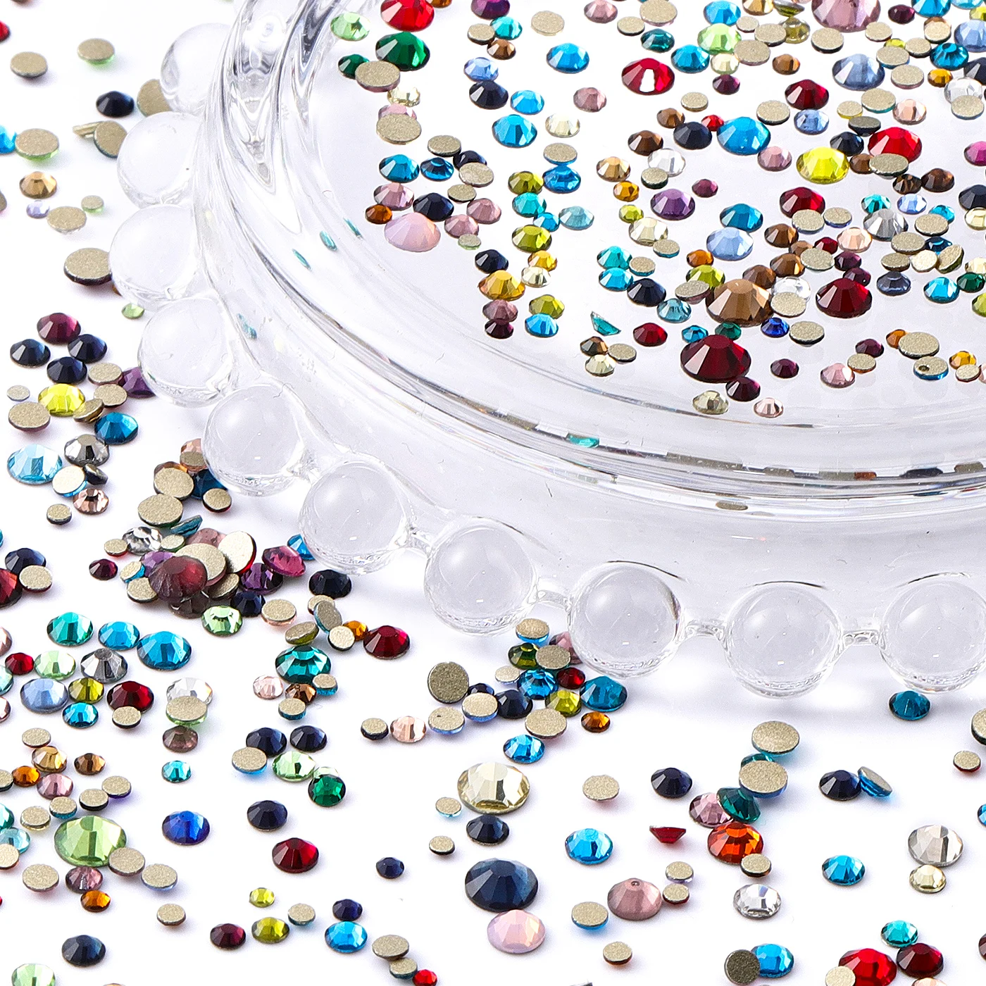 1440Pcs/Bag SS3-SS20 High Quality Golden Bottom Non Hotfix Rhinestones Bling Bling Glass Clear Crystal For Garment Decoration