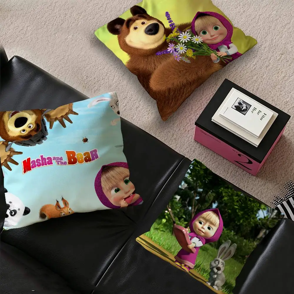 M-Masha And B-Bears Personalized picture text home decorative pillows Household Gifts 45x45cm