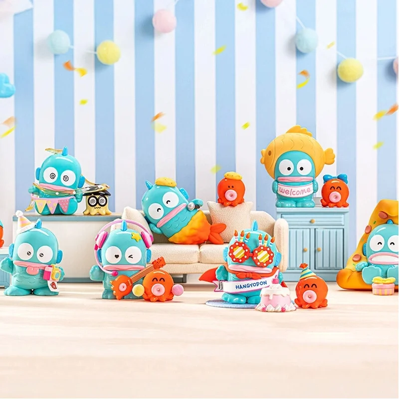 

Toptoy Sanrio Hangyodon Happy Birthday Record Of Joy Blind Box Cute Fish Figure Model Collectible Toy Desktop Decor Girls Gifts