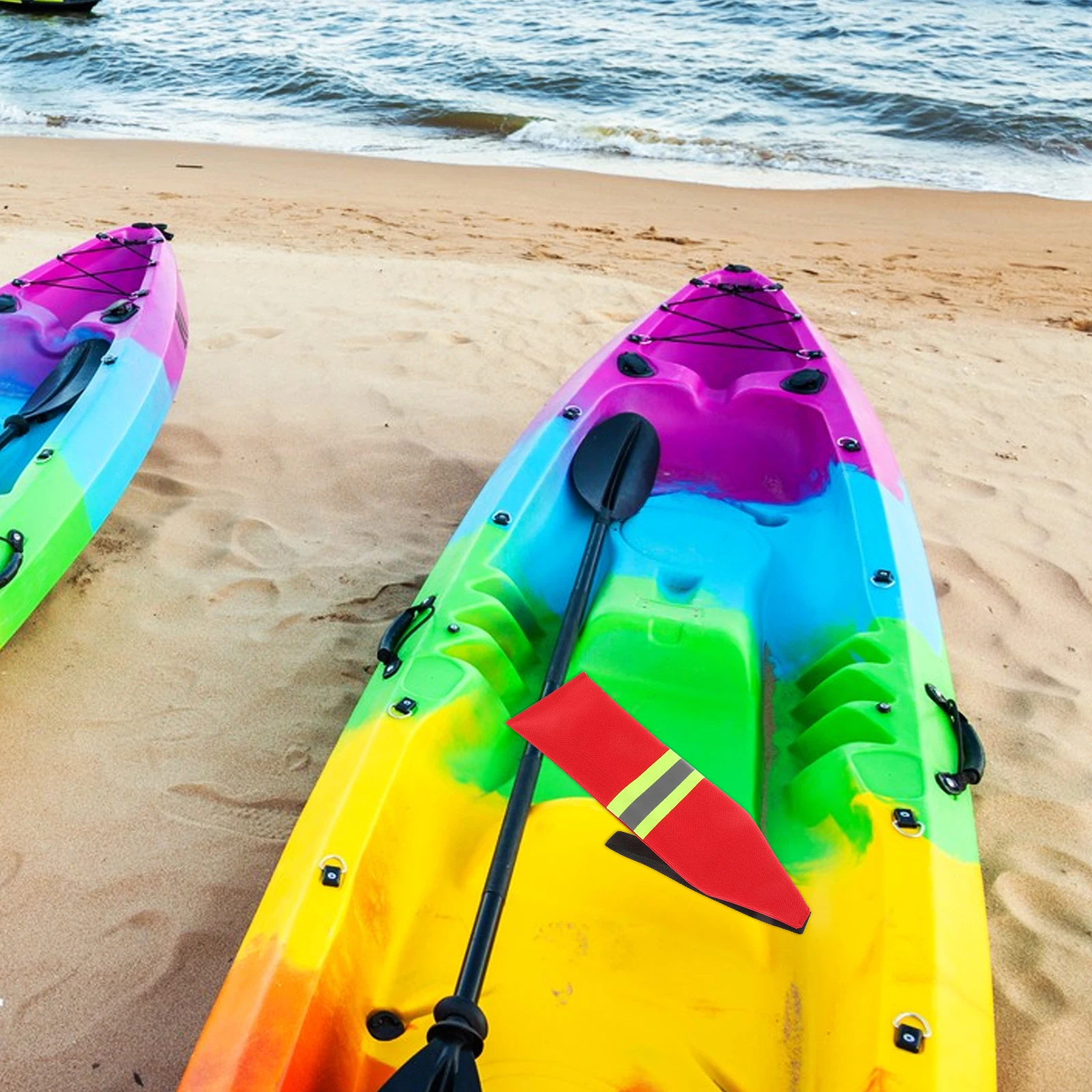 

2Pcs High Visibility Kayak Flag Reflective Towing Safety Flag for Boats Trailers Bicycles Trucks Wheelchairs Strollers Outdoor