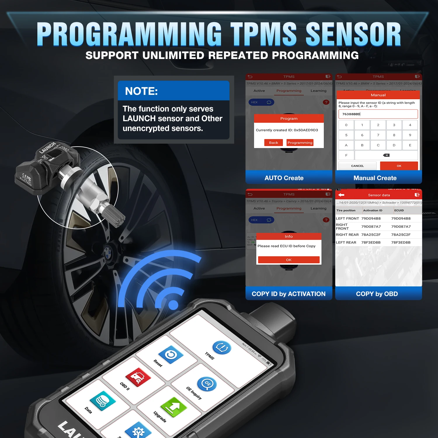 Рисунок 4 - LAUNCH TPMS Тиск в шинах 2025 CRT5011