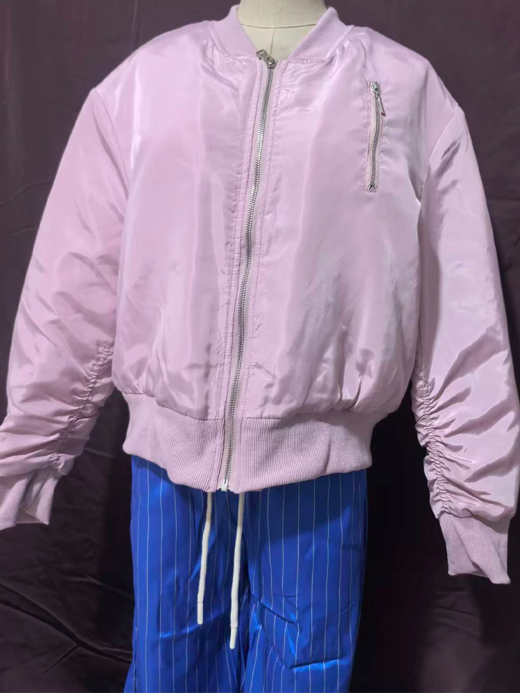 

2025 New Women's Clothing: European and American Style Fashionable Versatile Stand Collar Long Sleeve Jacket