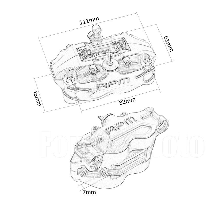 RPM Motorcycle Brake Caliper 82mm Disc Rotor For Yamaha Scooter Aerox JOG BWS NMAX XMAX Rsz WISP Force Dirt Pit Bike GROM DIO