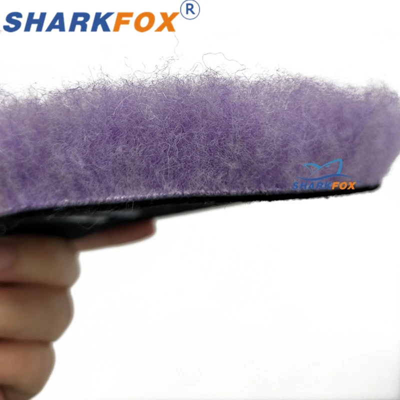 Sharkfox-Almofada De Polimento De Lã Roxa, Polimento De Pintura De Carro, Almofada De Lã Para Tampão De Enceramento, Uso De Polidor