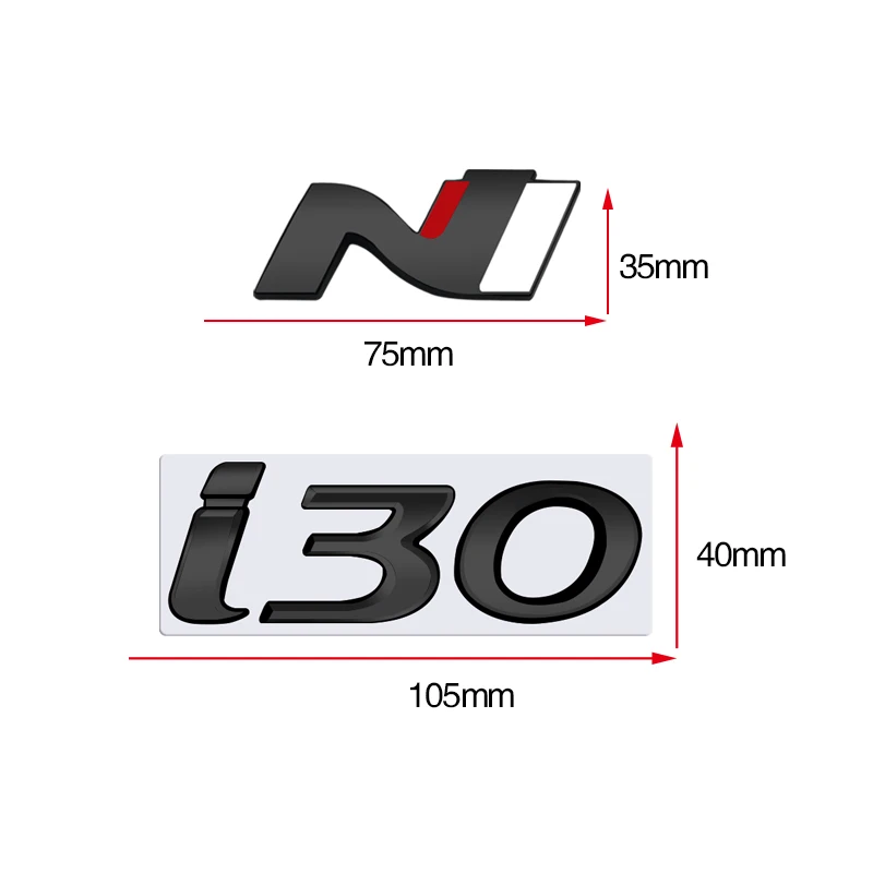 N Logo Grille Badge 3D Metal I30 Emblem Decal For Sonata I10 I20 I40 Elantra Accent Genesis Tiburon Hyundai N line Accessories