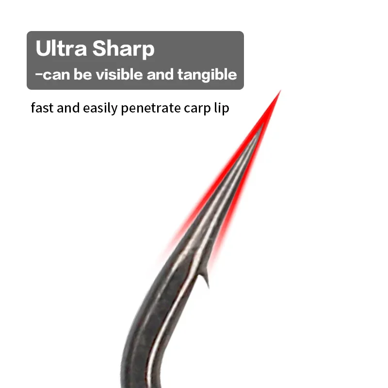 10x Wide Gape Hook Carp Fishing Alloy Steel Micro Bard PTFE Coating Fishing Hook Fishing Tackle Tool Accessories image 4
