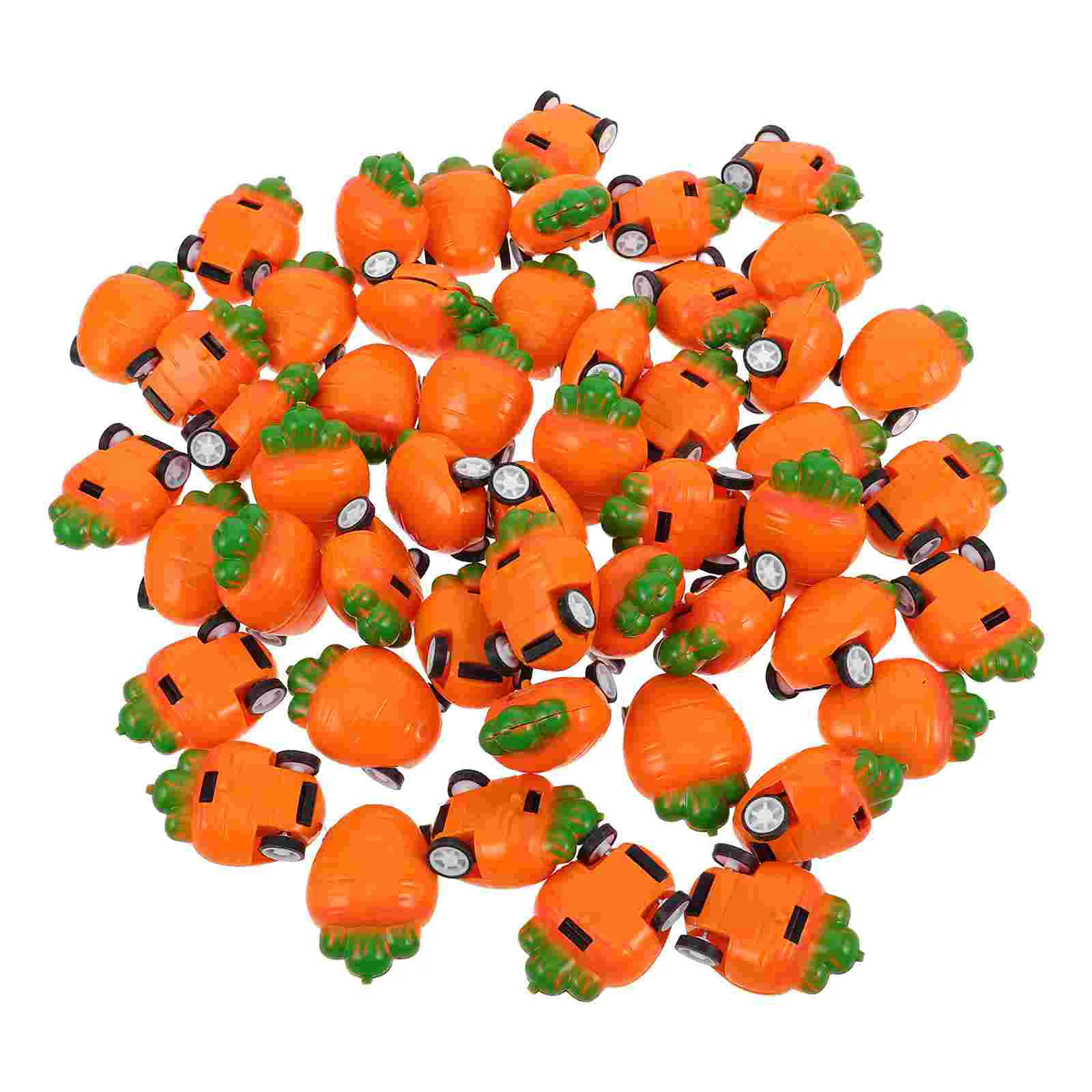 50 Uds. Coches de animales juguete extraíble pequeño relleno juguetes alimentados por fricción plástico Pascua zanahoria niño