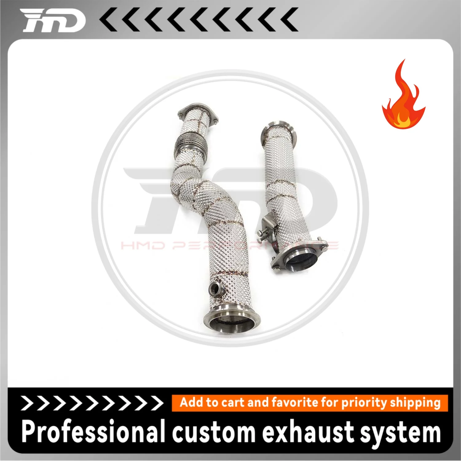 

HMD Catless Downpipe for BMW M3 G80 M4 G82 with Heat Shield Increase Horsepower TIG Welding